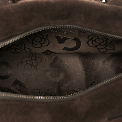 Chanel Suede Vertical Quilted Bowler Brown 5 of 11
