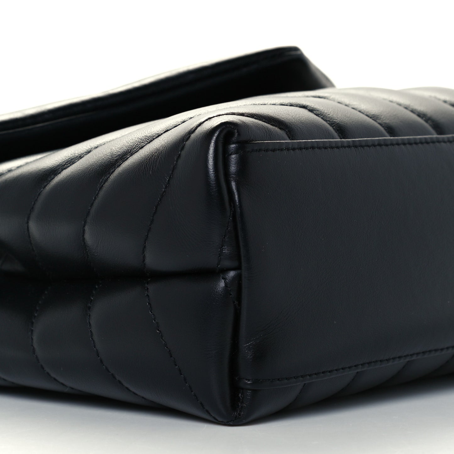 Calfskin Y Quilted Monogram Small Loulou Chain Satchel Black