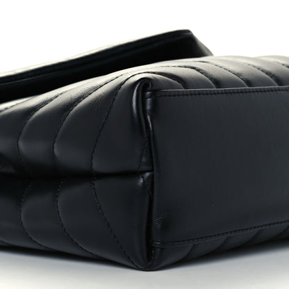 Saint Laurent Calfskin Y Quilted Monogram Small Loulou Chain Satchel Black 5 of 12