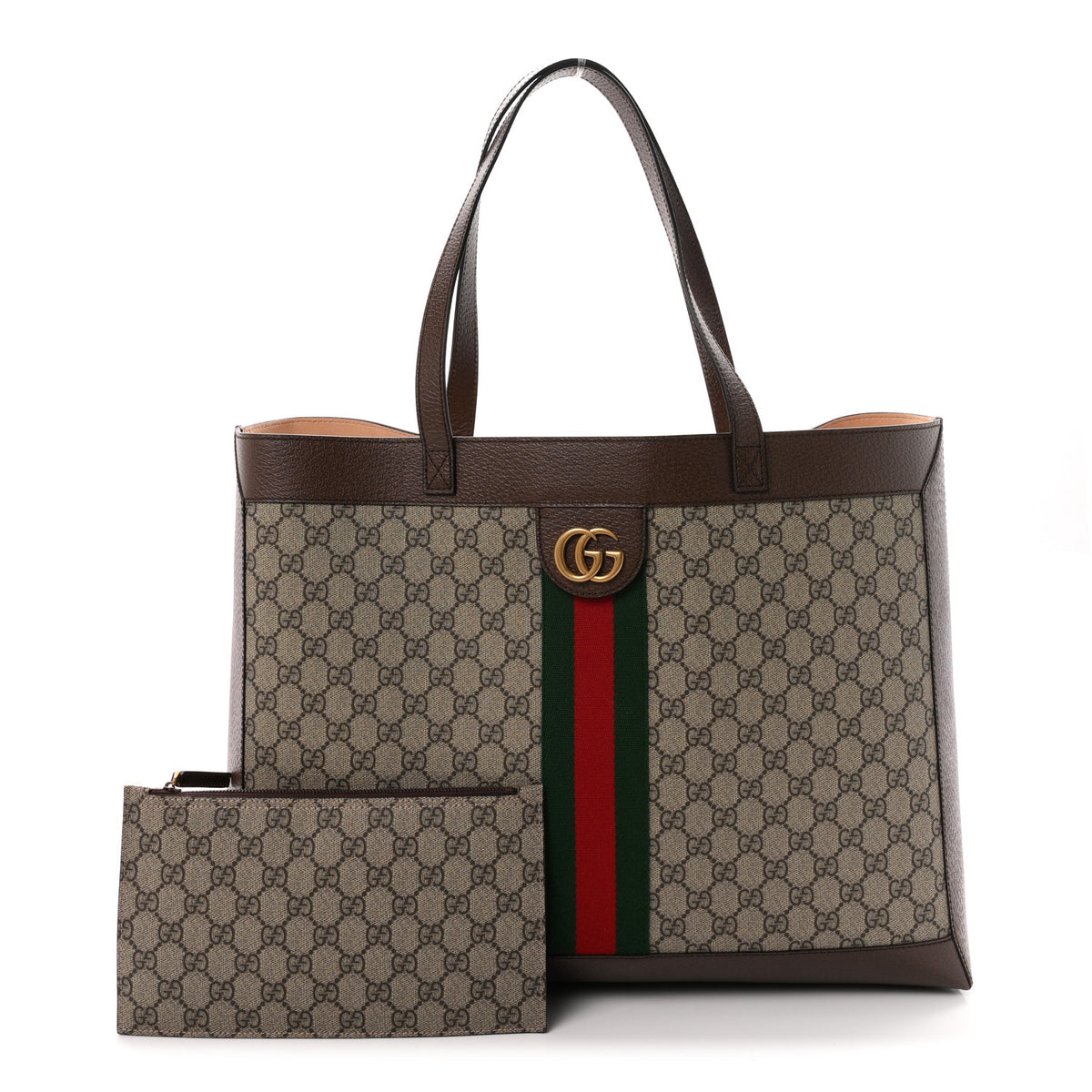 GG Supreme Monogram Web Ophidia Tote Brown