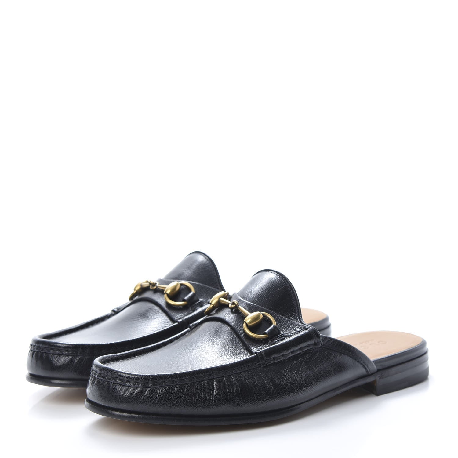 Gucci Goatskin Mens Horsebit Slippers 8 Black 3 of 8