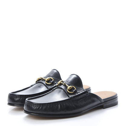 Gucci Goatskin Mens Horsebit Slippers 8 Black 3 of 8