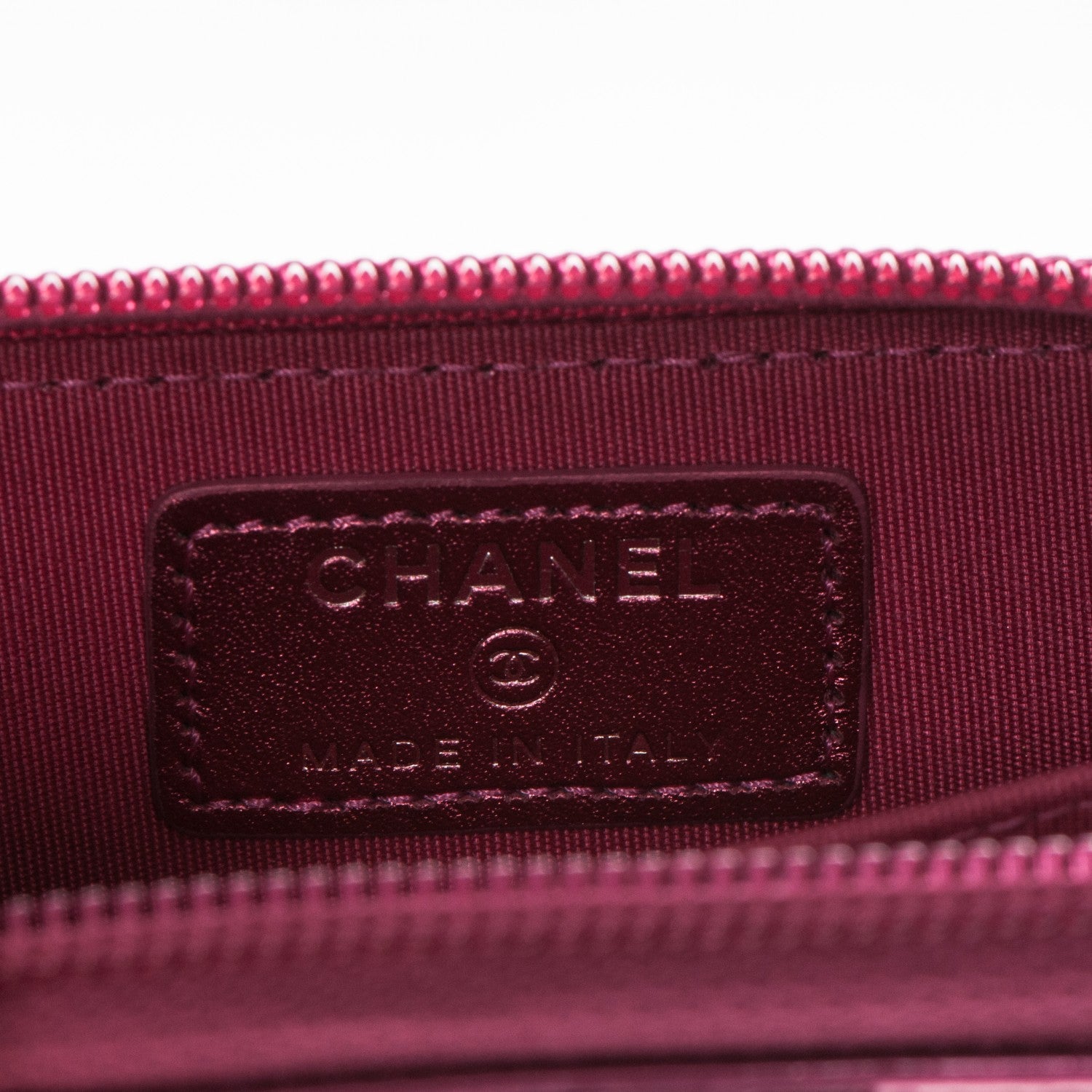 Chanel Metallic Patent Quilted Zip Around Boy Coin Purse Wallet Fuchsia 5 of 8