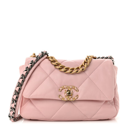 Chanel Lambskin Quilted Medium Chanel 19 Flap Light Pink 1 of 10