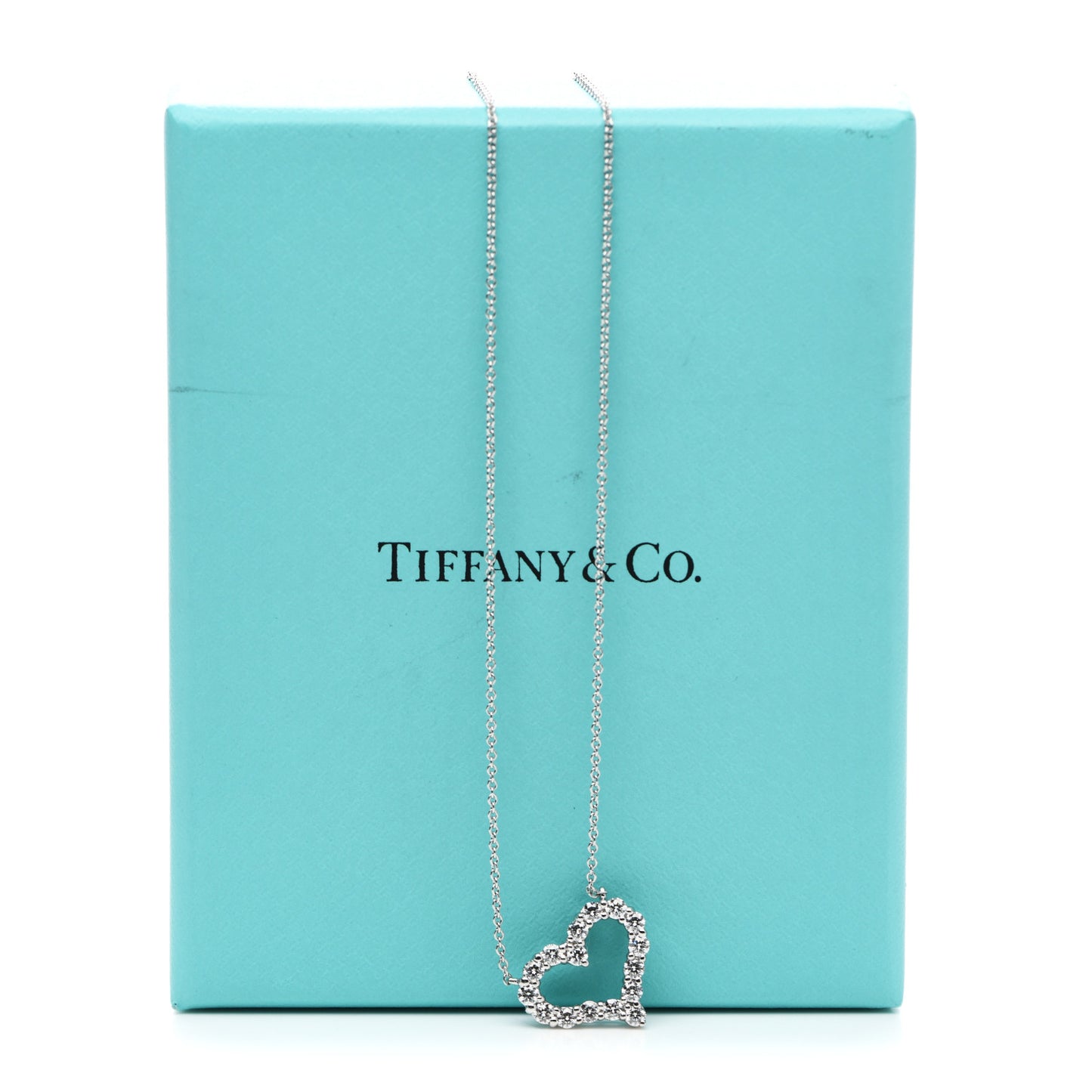 Platinum Diamond Small Heart Pendant Necklace