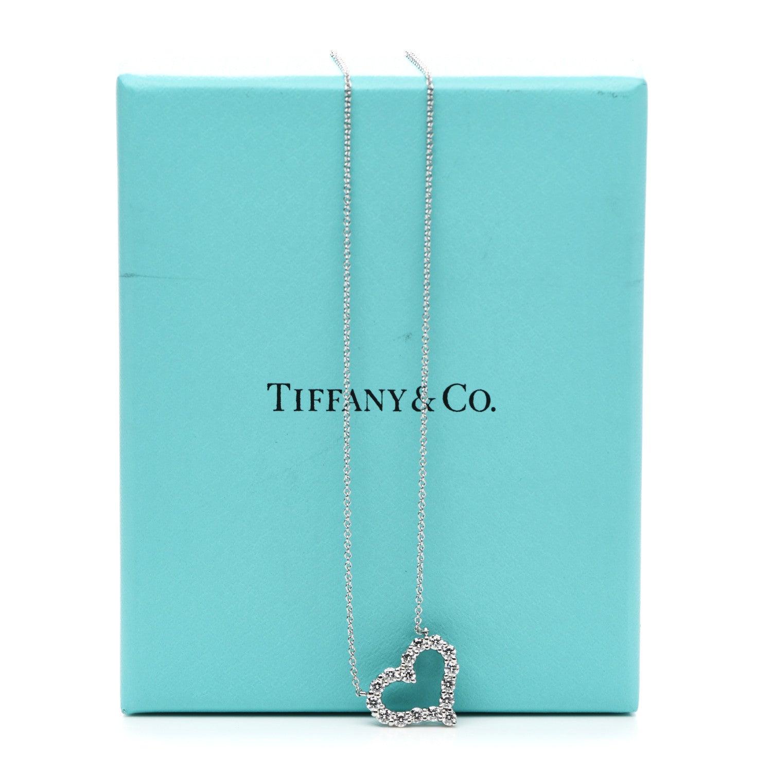 Tiffany Platinum Diamond Small Heart Pendant Necklace 6 of 6
