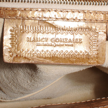 Nancy Gonzalez Crocodile Satchel Gold 6 of 7
