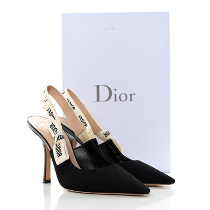 Christian Dior Technical Canvas Ribbon J'Adior Slingback 100mm Pumps 39 Black 9 of 9