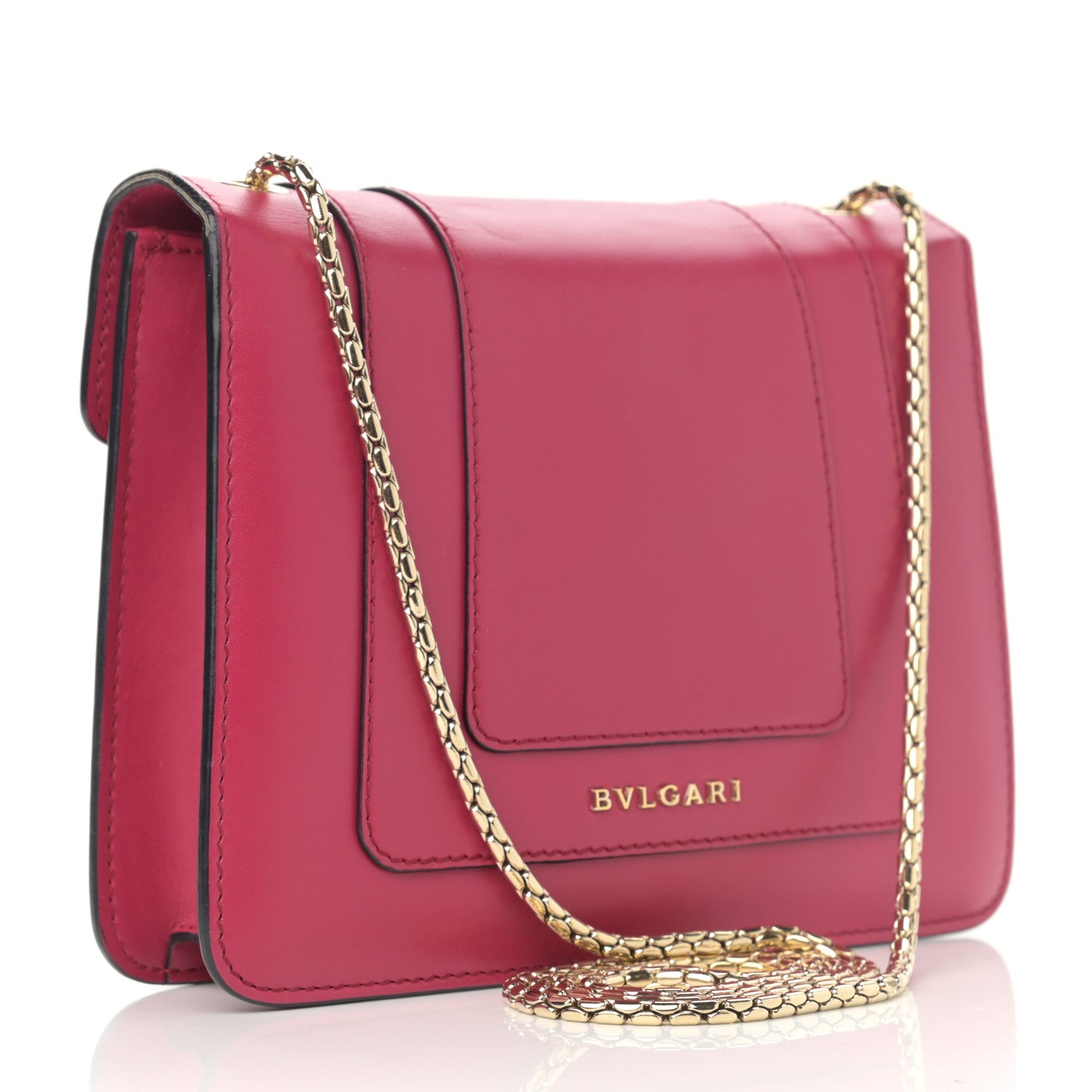 Bulgari Calfskin Small Serpenti Forever Snake Strap Crossbody Bag Pink 3 of 13
