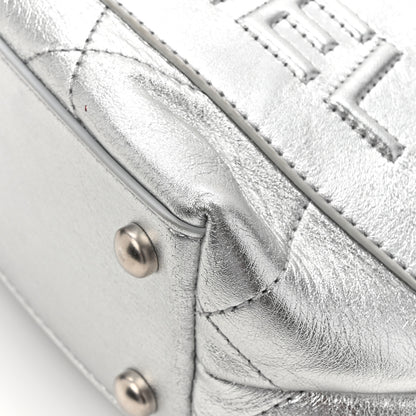 Chanel Metallic Calfskin Stitched CC Club Monaco Tote Silver 11 of 12
