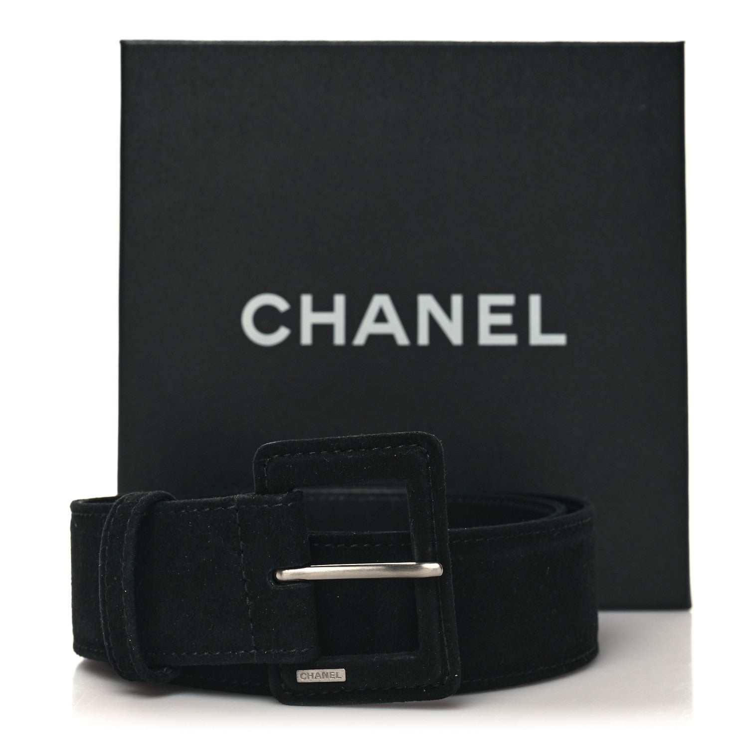 Chanel Suede Logo Belt 85 34 Black 8 of 8