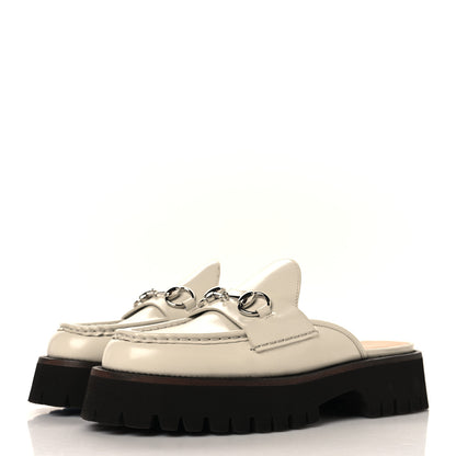 Gucci Cordovan Lux Horsebit Platform Mules 37 Mystic White 4 of 10