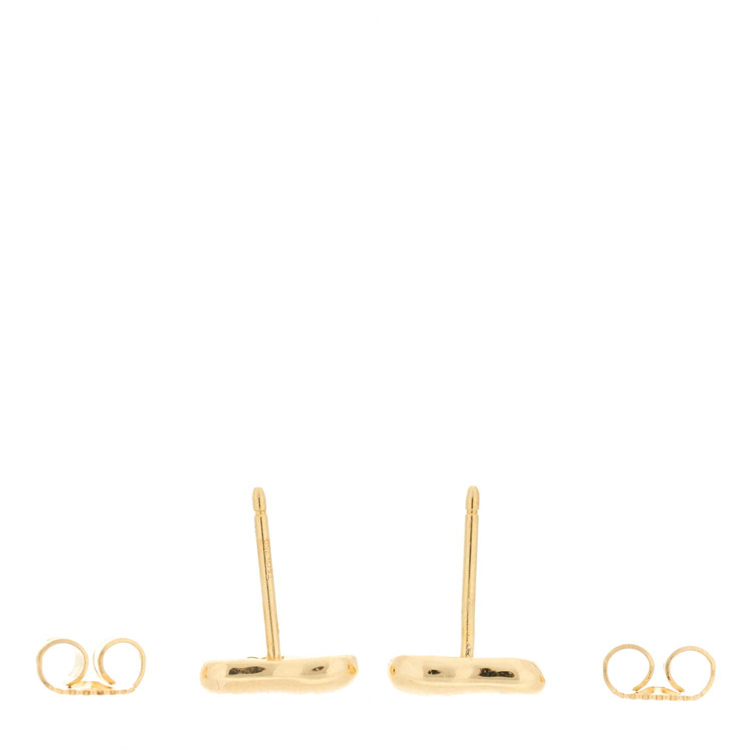 Tiffany 18K Yellow Gold 10mm Elsa Peretti Full Heart Earrings 3 of 4