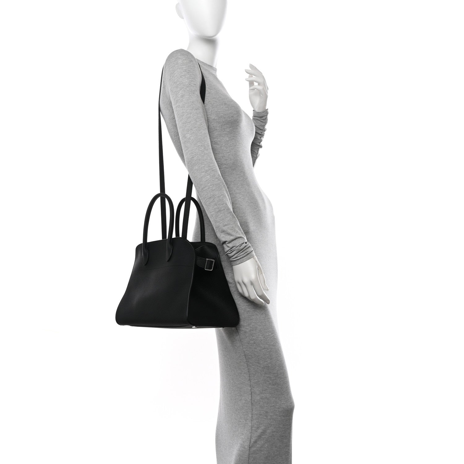 The Row Matte Grained Calfskin Soft Margaux 12 Black 2 of 10