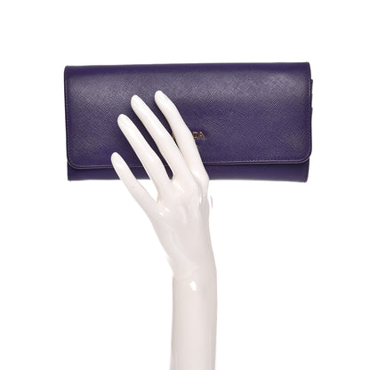 Prada Saffiano Metal Oro Chain Wallet Viola 5 of 13