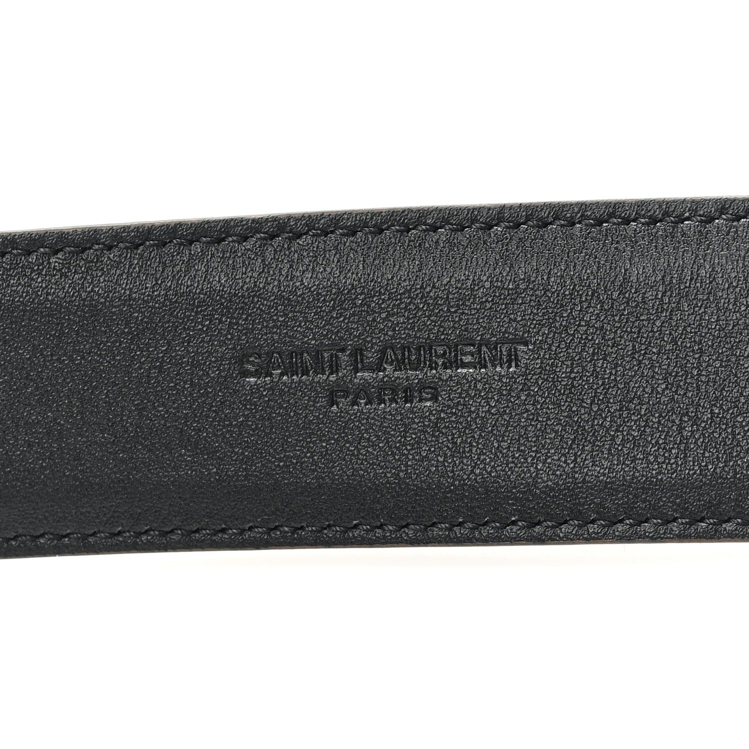 Saint Laurent Suede Monogram Square Buckle Belt 85 34 Tan Bronze 3 of 5