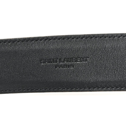 Saint Laurent Suede Monogram Square Buckle Belt 85 34 Tan Bronze 3 of 5