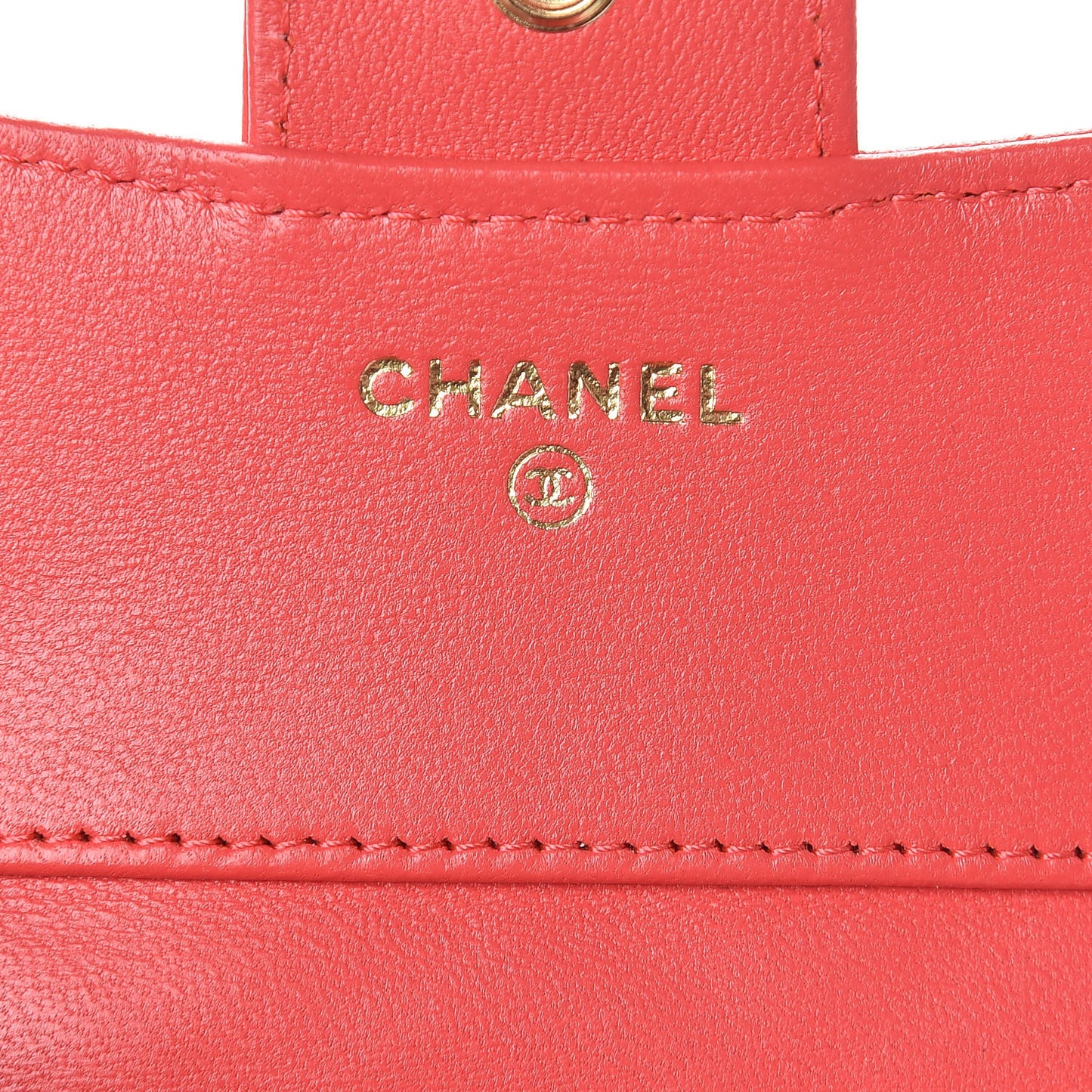 Lambskin Quilted Small Compact Wallet Red