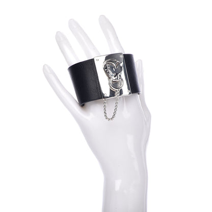 John Hardy Sterling Silver Calfskin Blue Topaz Macan Cuff Bracelet Black 2 of 4
