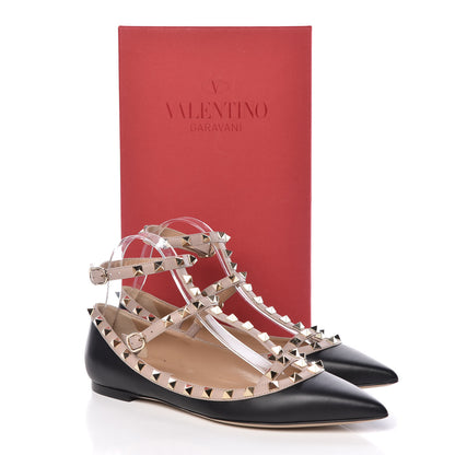 Valentino Garavani Nappa Rockstud Cage Ballerina Flats 39 Black Poudre 8 of 8
