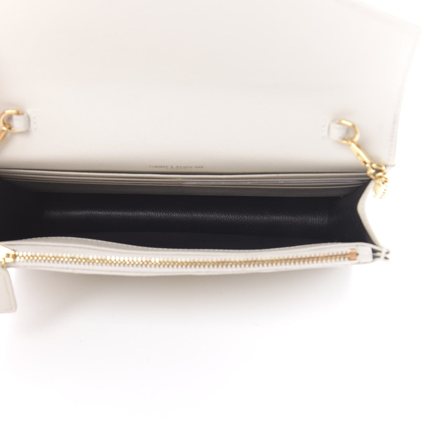 Grain De Poudre Matelasse Chevron Monogram Envelope Chain Crema Soft