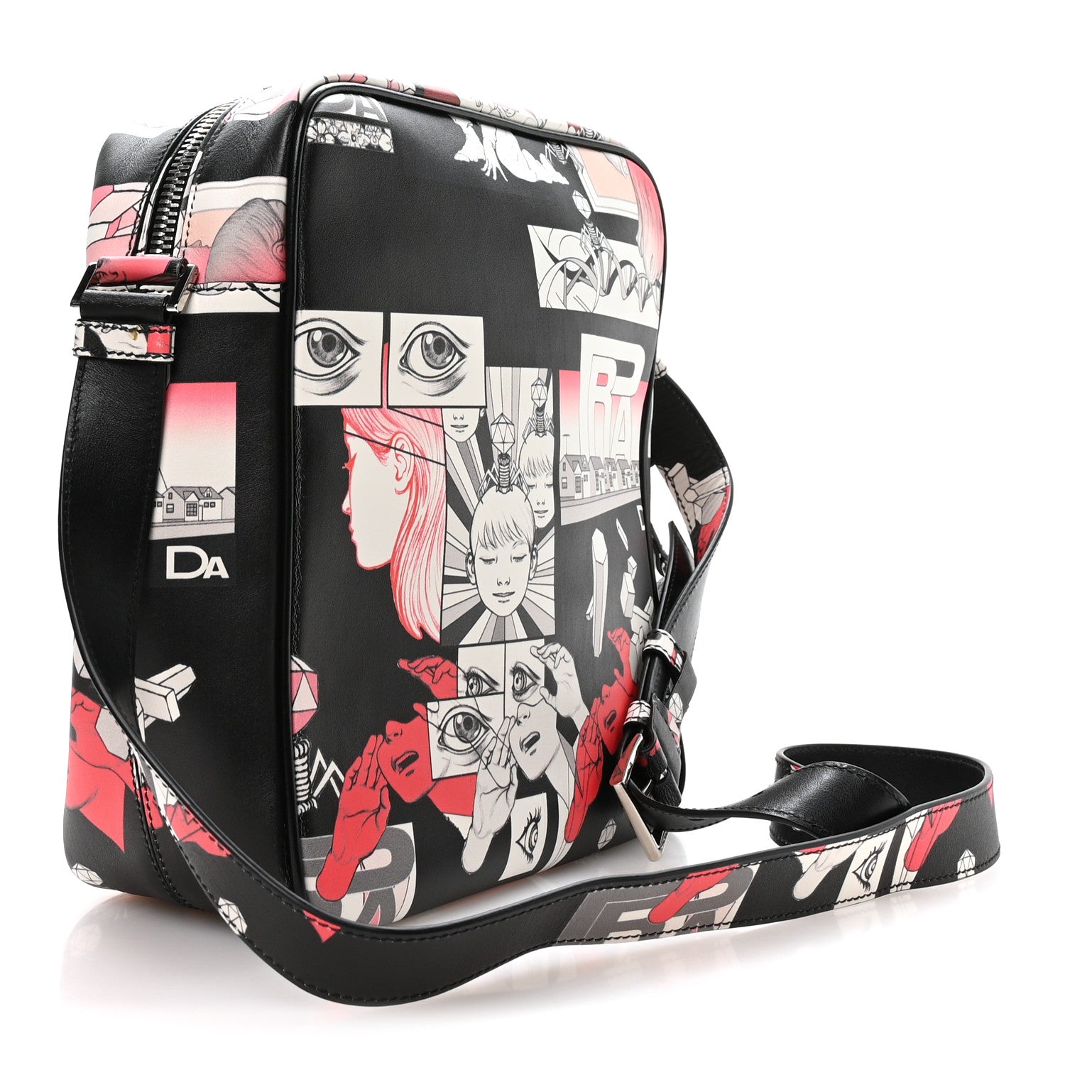 Prada X JAMES JEAN Vitello DNA Flat Messenger Bag Black 3 of 11