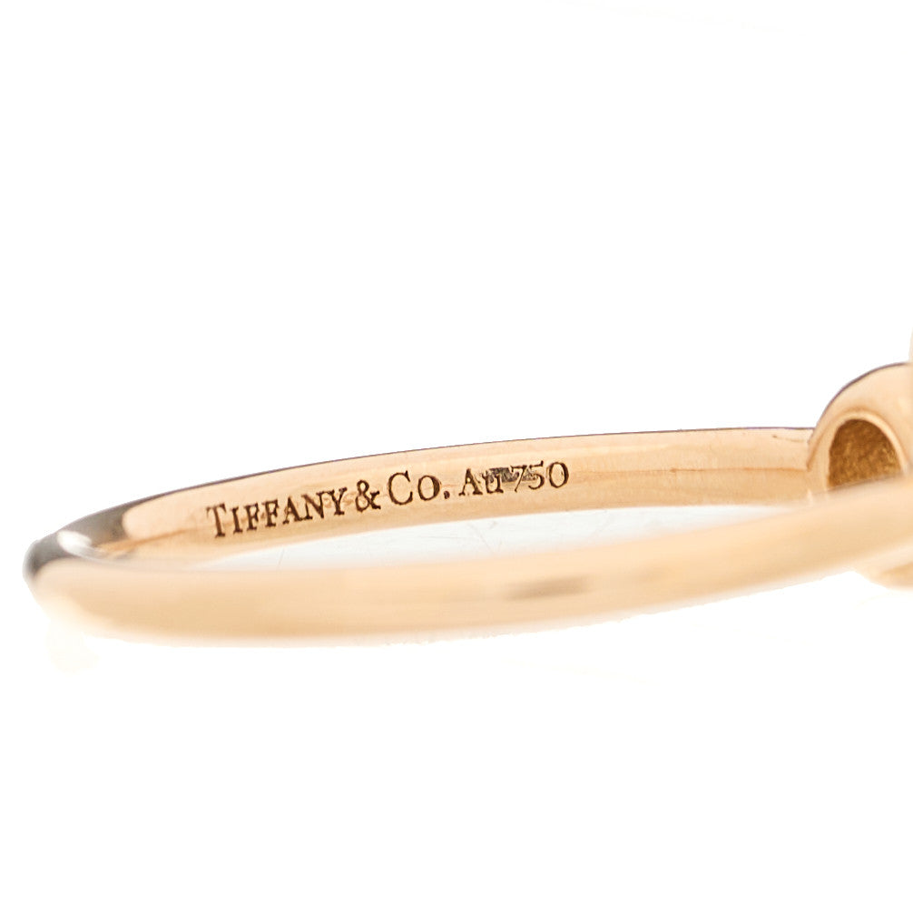 18K Rose Gold Diamond Paloma Picasso Loving Heart Open Band Ring 54 7
