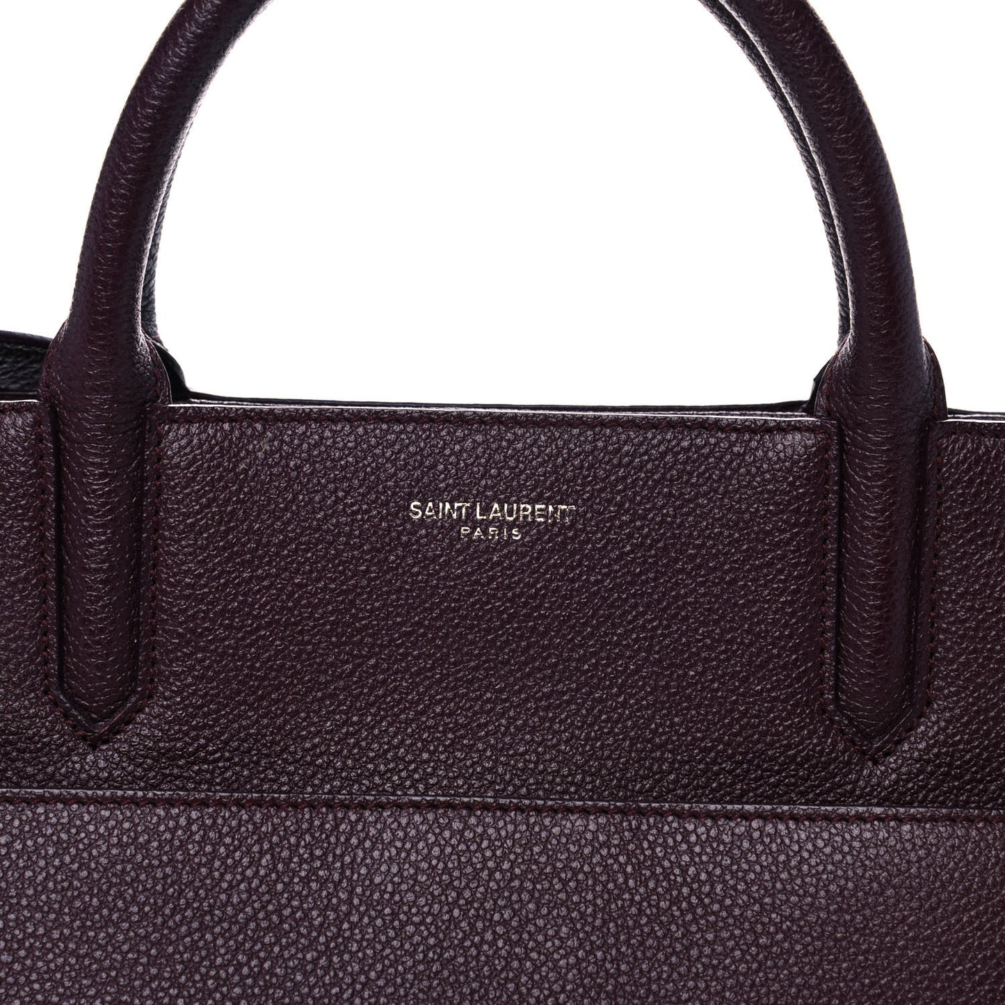 Grained Calfskin Suede Small Cabas Rive Gauche Amaranto