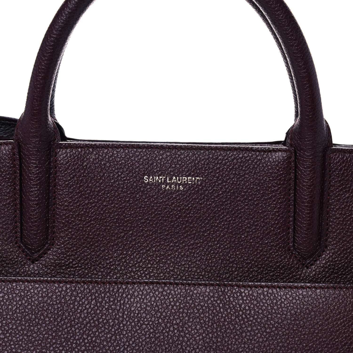 Saint Laurent Grained Calfskin Suede Small Cabas Rive Gauche Amaranto 6 of 12