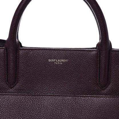 Saint Laurent Grained Calfskin Suede Small Cabas Rive Gauche Amaranto 6 of 12