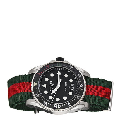 Gucci Stainless Steel Nylon 45mm Dive Quartz Watch Black 2 of 4