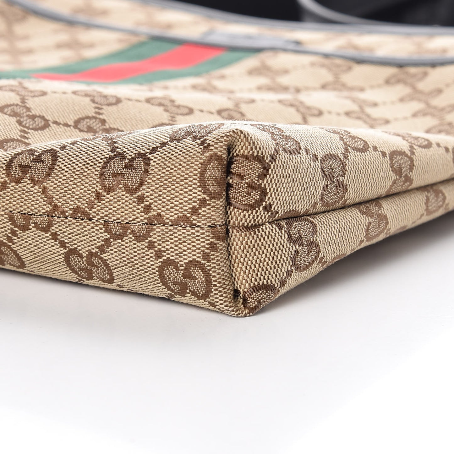 GG Monogram Web Flat Messenger Bag Black