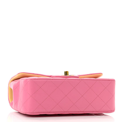 Chanel Lambskin Quilted Mini Rectangular Flap Pink Yellow 4 of 11