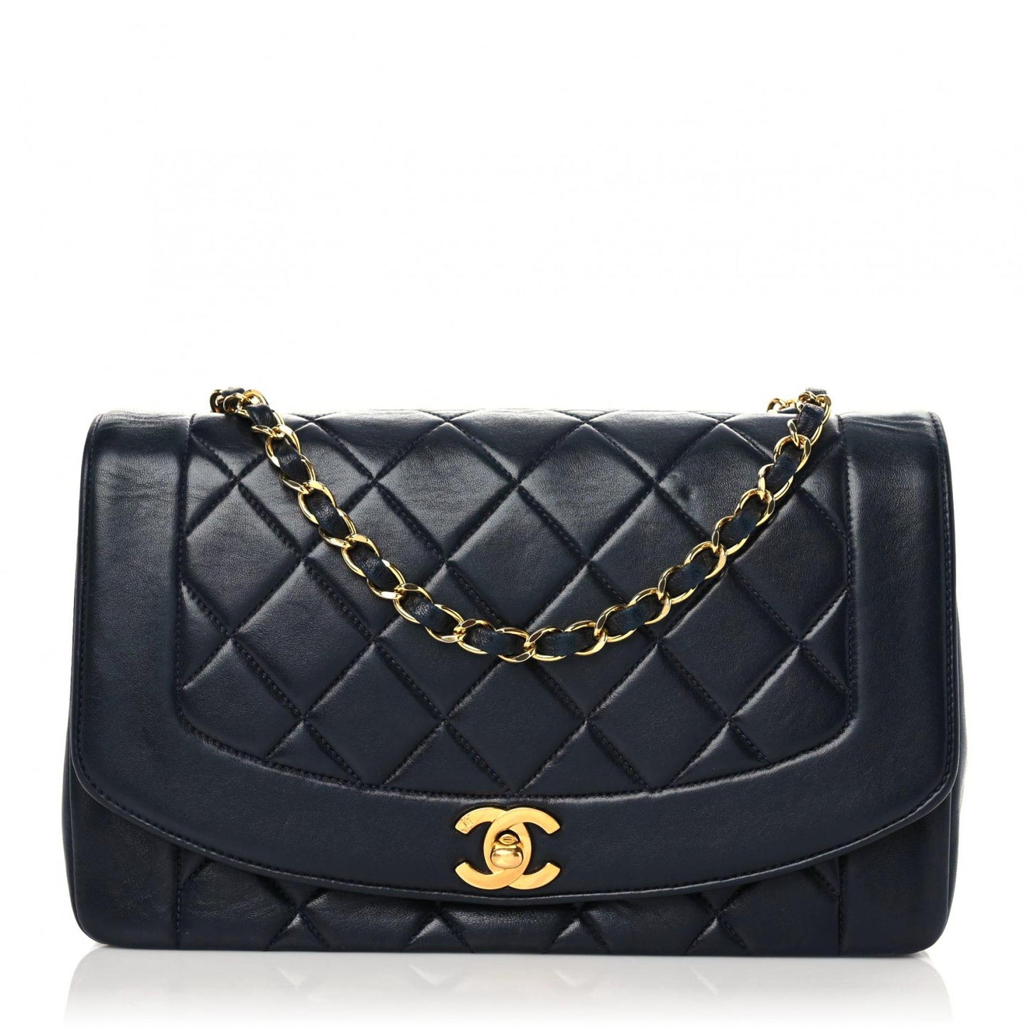 Lambskin Quilted Medium Single Flap Black