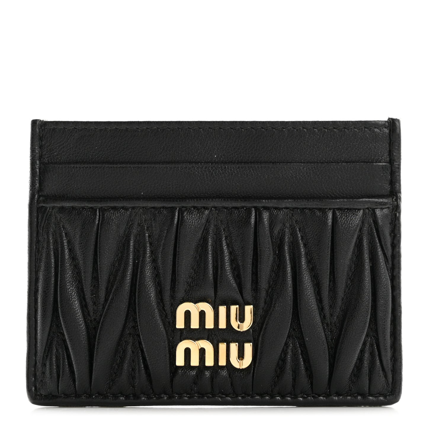 Nappa Matelasse Card Holder Black