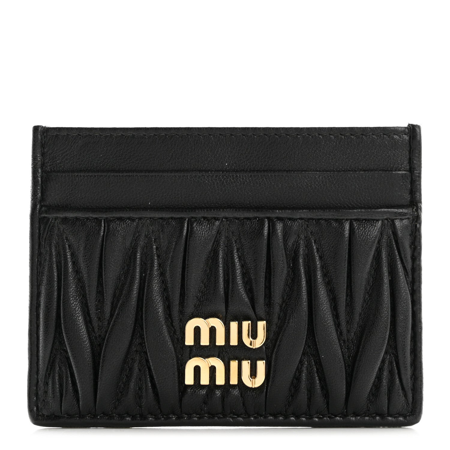 Miu Miu Nappa Matelasse Card Holder Black 1 of 10