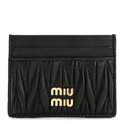 Miu Miu Nappa Matelasse Card Holder Black 1 of 10