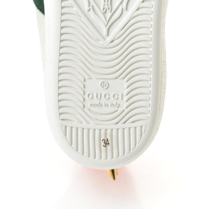 Gucci Calfskin Web Pearl Studded Womens Ace Sneakers 34 White 6 of 10