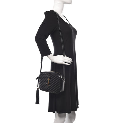 Saint Laurent Calfskin Matelasse Monogram Lou Camera Bag Black 2 of 10