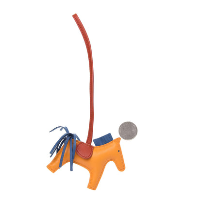 Hermes Milo Lambskin Grigri Rodeo Horse Bag Charm PM Jaune D'Or Bleu Agate Cornaline 2 of 2
