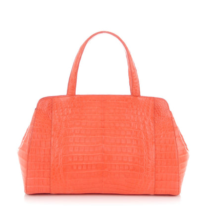 Nancy Gonzalez Crocodile Tote Coral 1 of 7