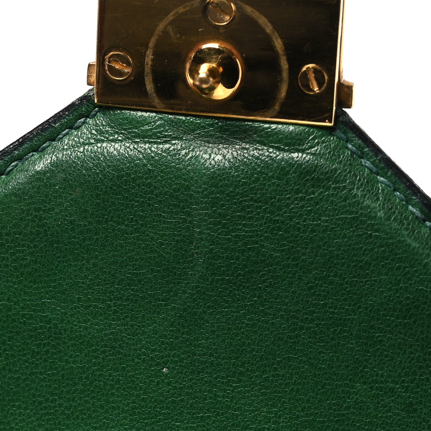 Shiny Porosus Crocodile Lydie Clutch Vert Fonce