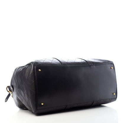 Chanel Calfskin Diamond Stitched Duffle Bag Black 3 of 9