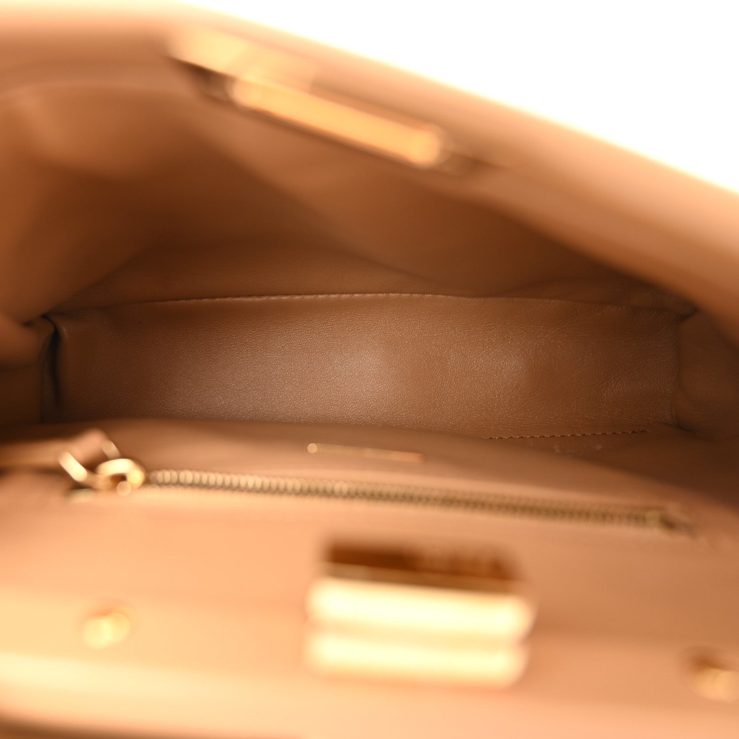 Fendi Shearling Nappa Macro FF 1974 Mini Peekaboo Iconic Satchel White Ice Cuoio Miele Scuro 6 of 11