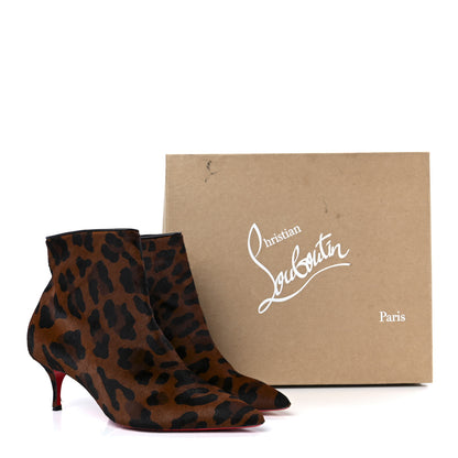 Christian Louboutin Pony Hair Leopard Print So Kate Booty 55 Ankle Boots 40 Black 9 of 9