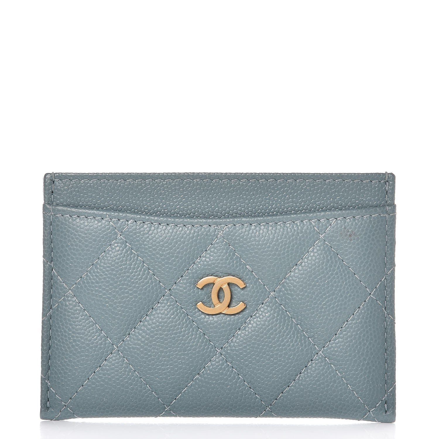 Chanel Iridescent Caviar Quilted Card Holder Blue 1 of 6