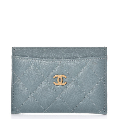 Chanel Iridescent Caviar Quilted Card Holder Blue 1 of 6