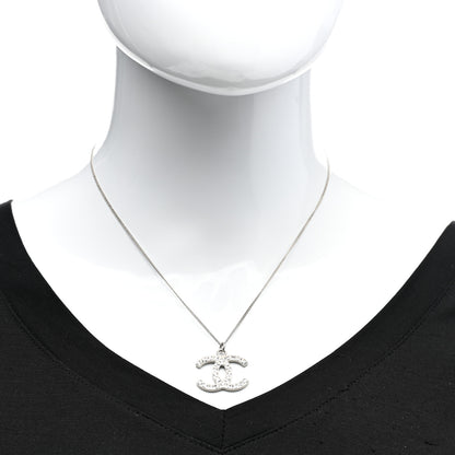 Chanel Baguette Crystal CC Necklace Silver 2 of 6