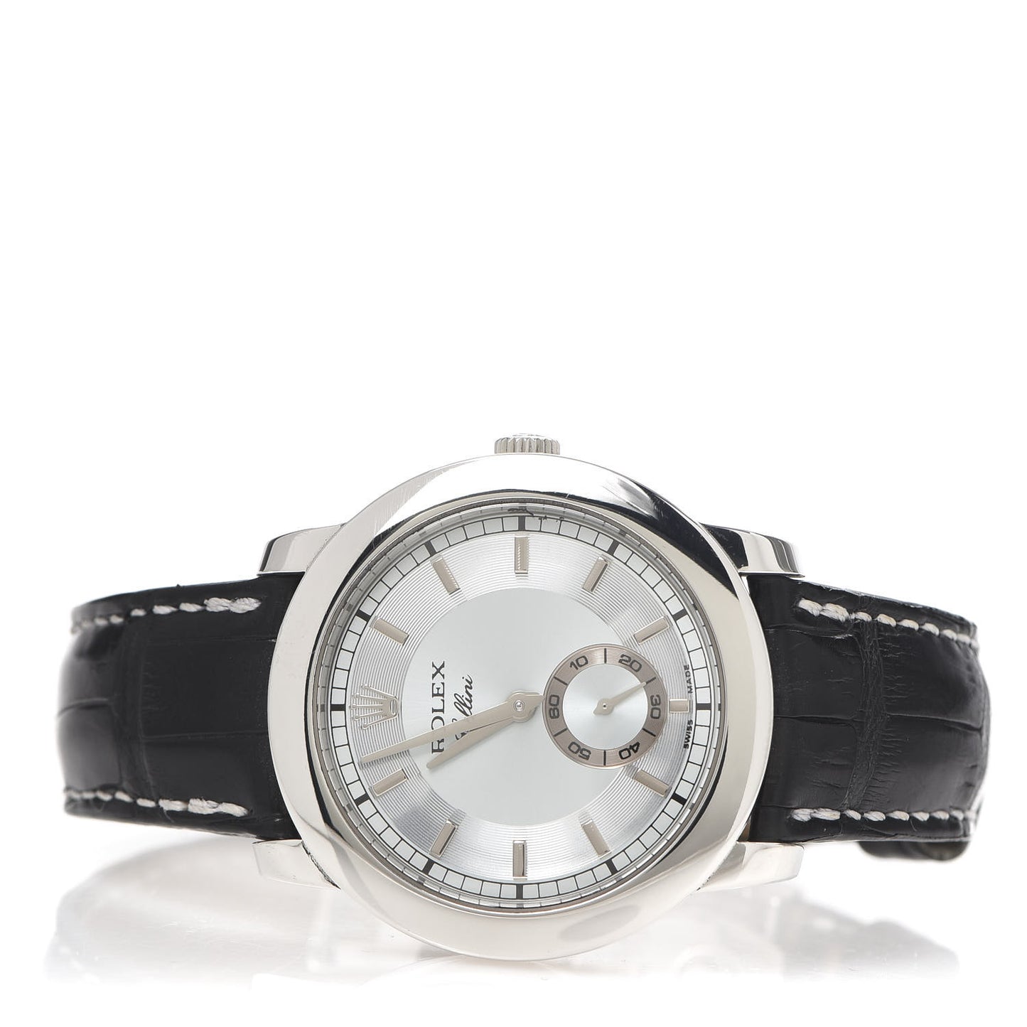 Platinum Alligator 38mm Cellini Cellenium Watch Silver 5241