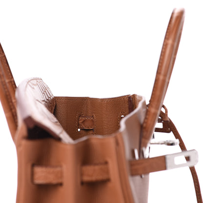 Hermes Togo Matte Alligator Birkin Touch 25 Gold 14 of 34